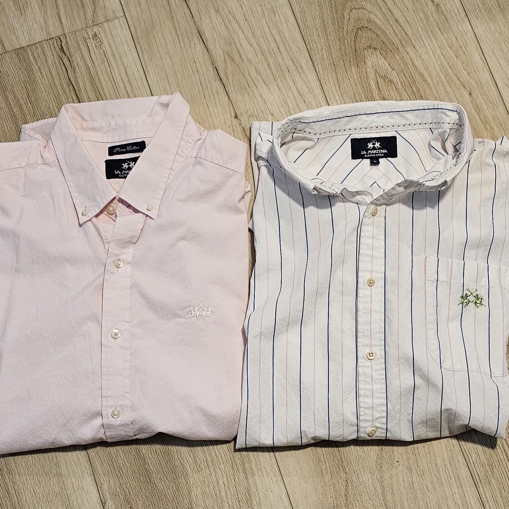 La Martina Pink and Blue Dress Shirts